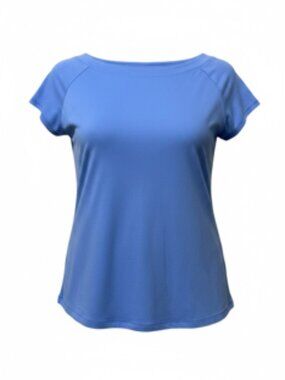 Women’s Short Sleeve Cornflower/Periwinkle Blue Summer Top, Westport Size L